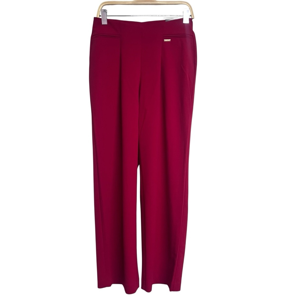 NWT Nine West High Rise Wide Leg Bold Red Women's‎ Trousers Pants